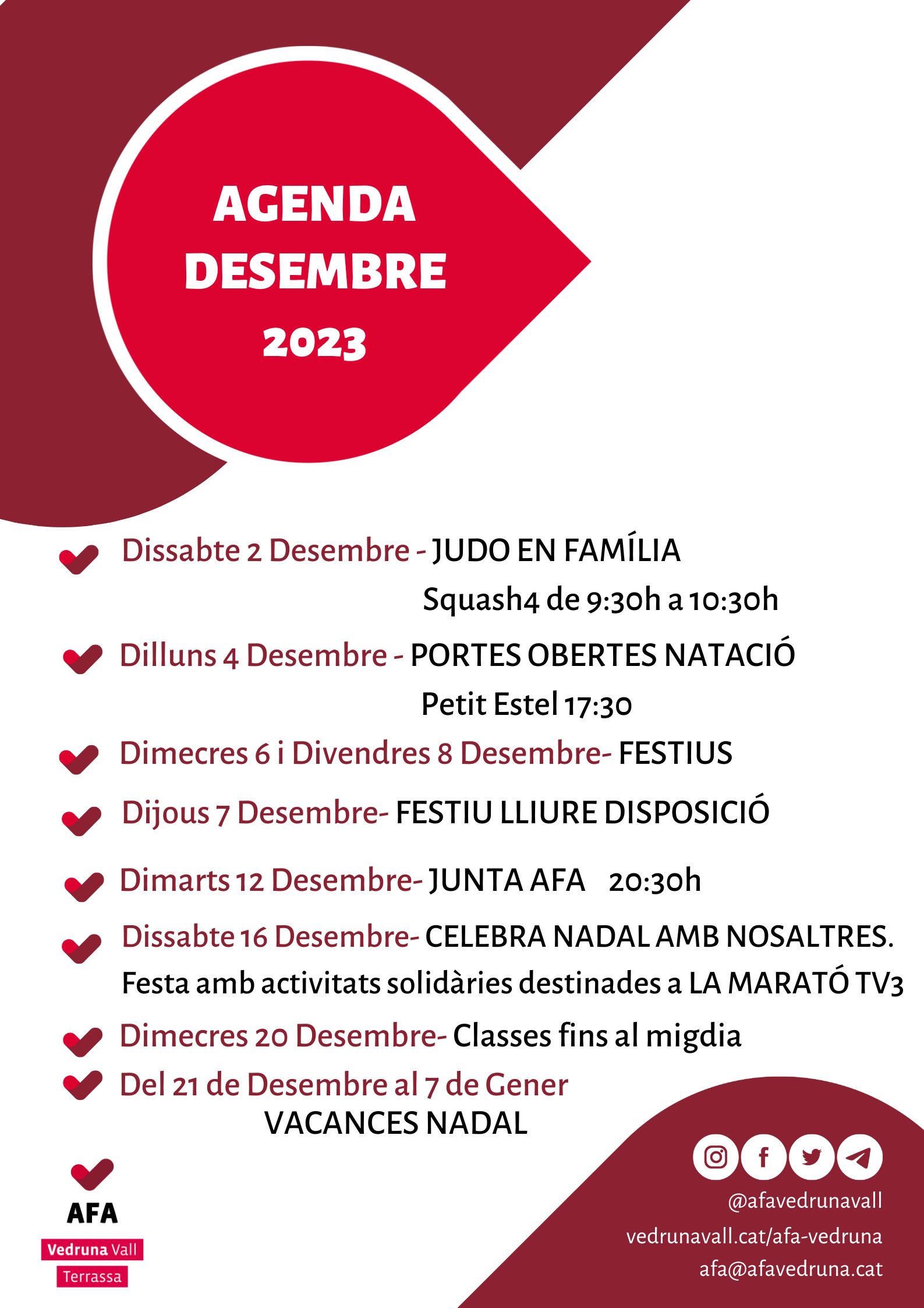 agenda desembre
